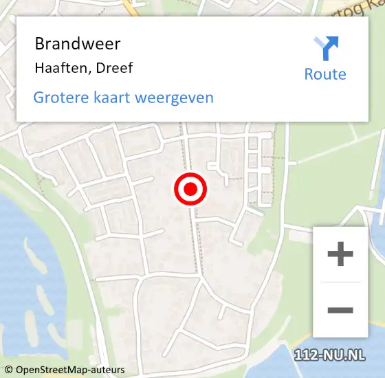 Locatie op kaart van de 112 melding: Brandweer Haaften, Dreef op 1 augustus 2017 23:46