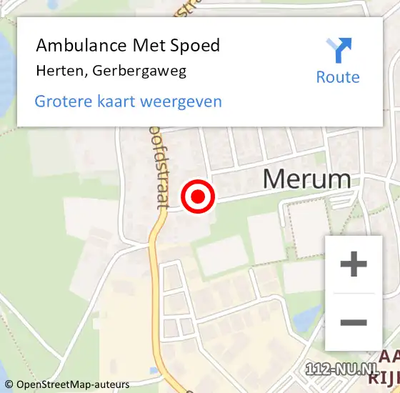 Locatie op kaart van de 112 melding: Ambulance Met Spoed Naar Herten, Gerbergaweg op 2 augustus 2017 08:26