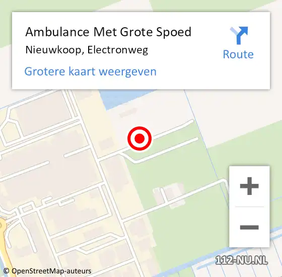 Locatie op kaart van de 112 melding: Ambulance Met Grote Spoed Naar Nieuwkoop, Electronweg op 2 augustus 2017 10:05