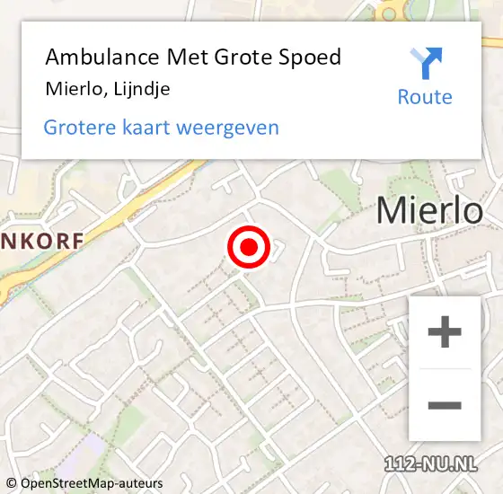 Locatie op kaart van de 112 melding: Ambulance Met Grote Spoed Naar Mierlo, Lijndje op 2 augustus 2017 10:46