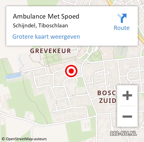 Locatie op kaart van de 112 melding: Ambulance Met Spoed Naar Schijndel, Tiboschlaan op 2 augustus 2017 10:54