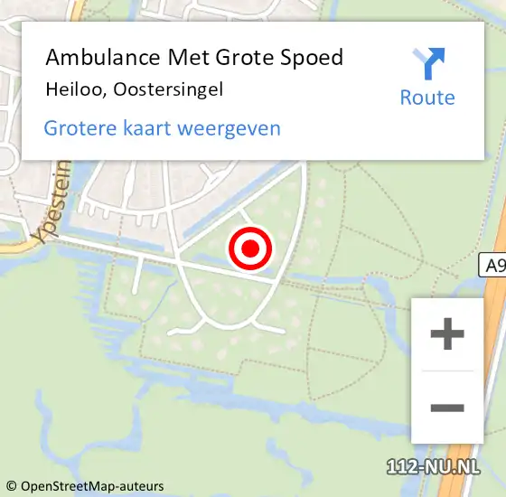 Locatie op kaart van de 112 melding: Ambulance Met Grote Spoed Naar Heiloo, Oostersingel op 2 augustus 2017 11:15