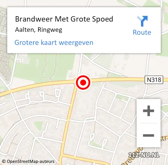 Locatie op kaart van de 112 melding: Brandweer Met Grote Spoed Naar Aalten, Ringweg op 2 augustus 2017 11:25