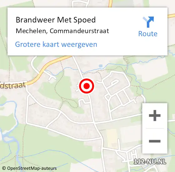 Locatie op kaart van de 112 melding: Brandweer Met Spoed Naar Mechelen, Commandeurstraat op 2 augustus 2017 13:02