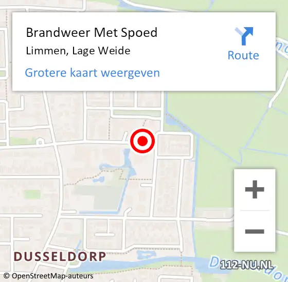 Locatie op kaart van de 112 melding: Brandweer Met Spoed Naar Limmen, Lage Weide op 2 augustus 2017 13:25