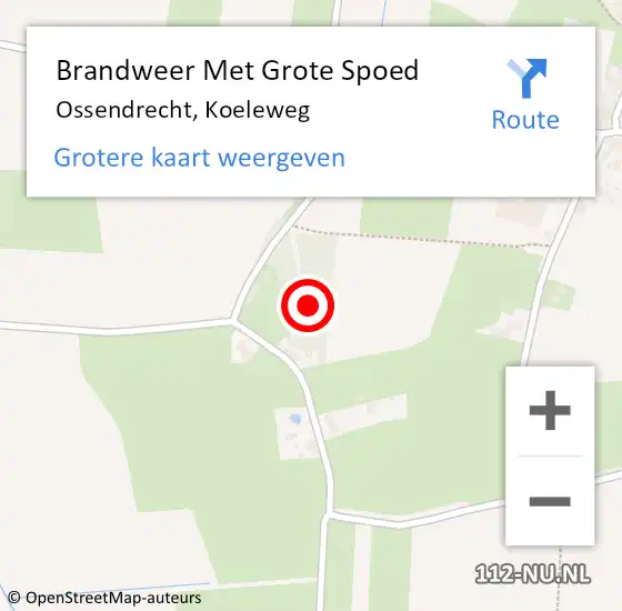 Locatie op kaart van de 112 melding: Brandweer Met Grote Spoed Naar Ossendrecht, Koeleweg op 2 augustus 2017 13:26