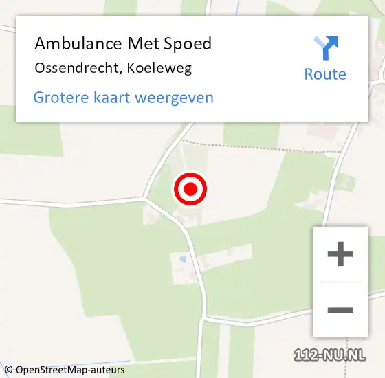 Locatie op kaart van de 112 melding: Ambulance Met Spoed Naar Ossendrecht, Koeleweg op 2 augustus 2017 13:44