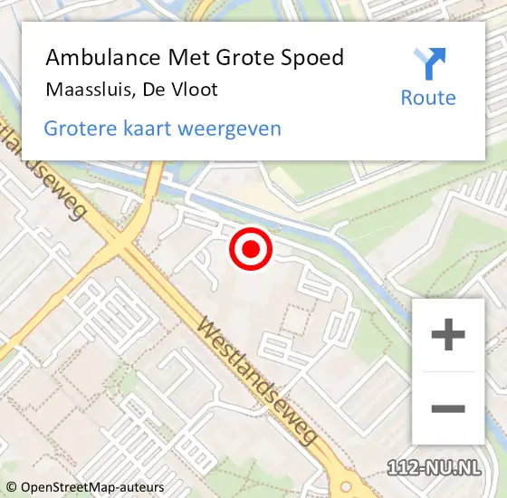 Locatie op kaart van de 112 melding: Ambulance Met Grote Spoed Naar Maassluis, De Vloot op 2 augustus 2017 14:03