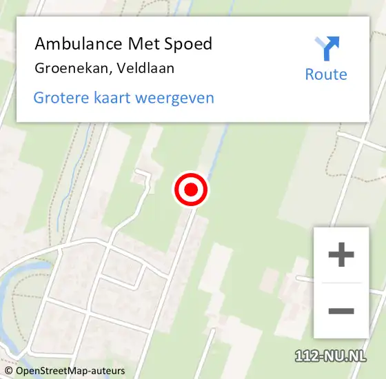 Locatie op kaart van de 112 melding: Ambulance Met Spoed Naar Groenekan, Veldlaan op 2 augustus 2017 14:19