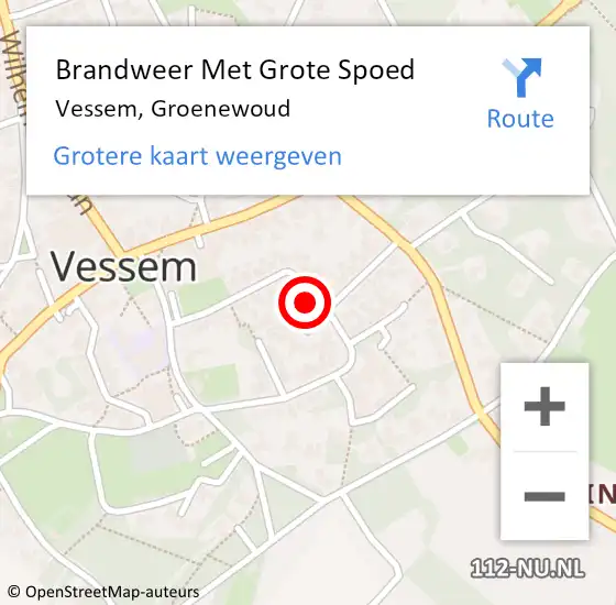 Locatie op kaart van de 112 melding: Brandweer Met Grote Spoed Naar Vessem, Groenewoud op 2 augustus 2017 14:31