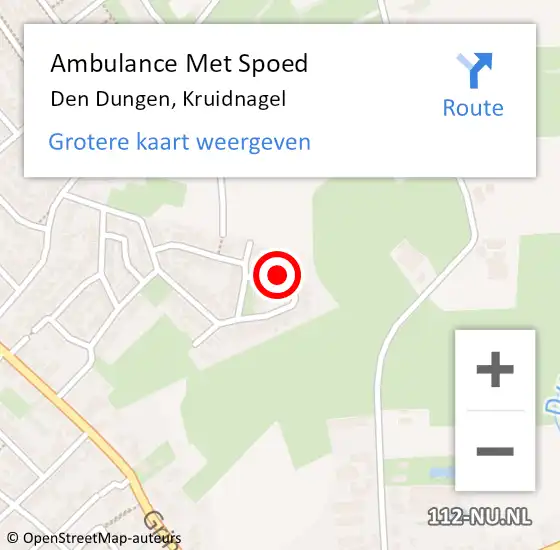 Locatie op kaart van de 112 melding: Ambulance Met Spoed Naar Den Dungen, Kruidnagel op 2 augustus 2017 14:48