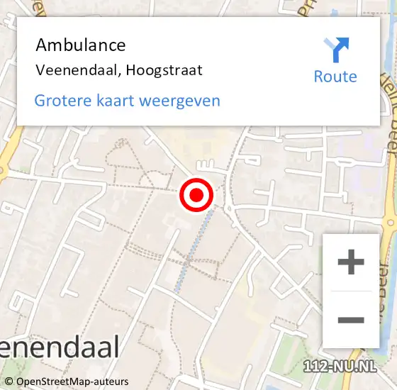 Locatie op kaart van de 112 melding: Ambulance Veenendaal, Hoogstraat op 2 augustus 2017 15:00