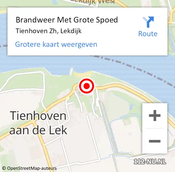 Locatie op kaart van de 112 melding: Brandweer Met Grote Spoed Naar Tienhoven Zh, Lekdijk op 2 augustus 2017 16:38