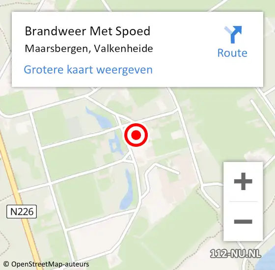 Locatie op kaart van de 112 melding: Brandweer Met Spoed Naar Maarsbergen, Valkenheide op 2 augustus 2017 17:44