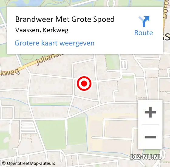 Locatie op kaart van de 112 melding: Brandweer Met Grote Spoed Naar Vaassen, Kerkweg op 2 augustus 2017 18:00
