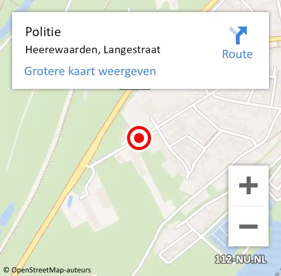 Locatie op kaart van de 112 melding: Politie Heerewaarden, Langestraat op 2 augustus 2017 19:40