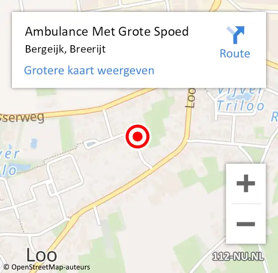 Locatie op kaart van de 112 melding: Ambulance Met Grote Spoed Naar Bergeijk, Breerijt op 2 augustus 2017 19:48