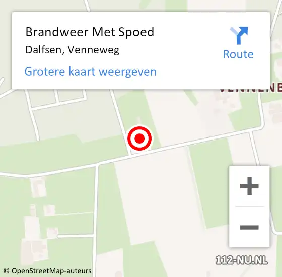 Locatie op kaart van de 112 melding: Brandweer Met Spoed Naar Dalfsen, Venneweg op 2 augustus 2017 20:00