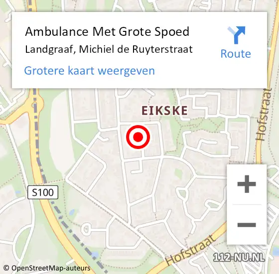 Locatie op kaart van de 112 melding: Ambulance Met Grote Spoed Naar Landgraaf, Michiel de Ruyterstraat op 28 januari 2014 18:42