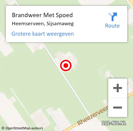 Locatie op kaart van de 112 melding: Brandweer Met Spoed Naar Heemserveen, Sijsamaweg op 2 augustus 2017 22:46