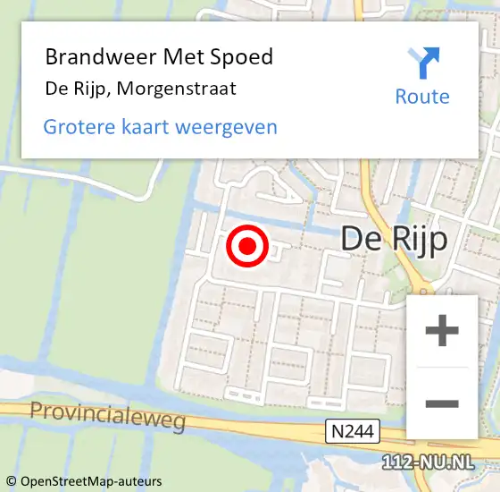 Locatie op kaart van de 112 melding: Brandweer Met Spoed Naar De Rijp, Morgenstraat op 2 augustus 2017 23:03