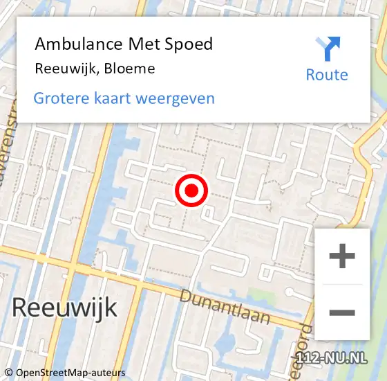 Locatie op kaart van de 112 melding: Ambulance Met Spoed Naar Reeuwijk, Bloeme op 2 augustus 2017 23:56