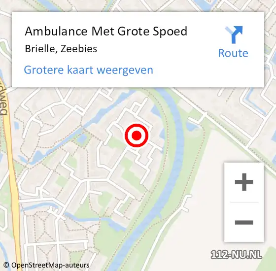 Locatie op kaart van de 112 melding: Ambulance Met Grote Spoed Naar Brielle, Zeebies op 28 januari 2014 18:53