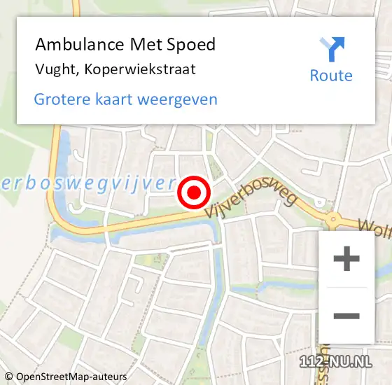 Locatie op kaart van de 112 melding: Ambulance Met Spoed Naar Vught, Koperwiekstraat op 3 augustus 2017 00:40