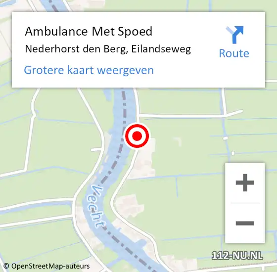 Locatie op kaart van de 112 melding: Ambulance Met Spoed Naar Nederhorst den Berg, Eilandseweg op 28 januari 2014 19:01