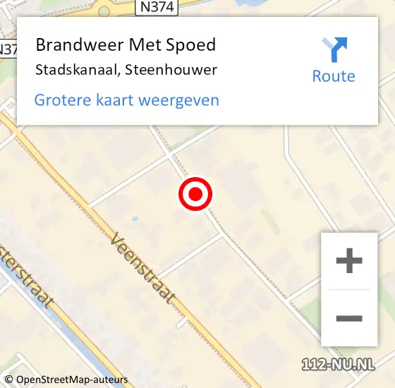 Locatie op kaart van de 112 melding: Brandweer Met Spoed Naar Stadskanaal, Steenhouwer op 3 augustus 2017 04:20
