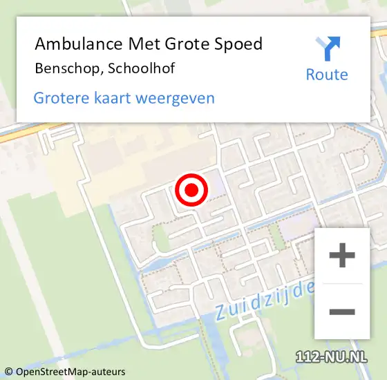 Locatie op kaart van de 112 melding: Ambulance Met Grote Spoed Naar Benschop, Schoolhof op 28 januari 2014 19:05