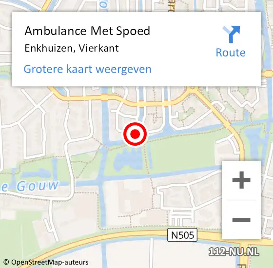 Locatie op kaart van de 112 melding: Ambulance Met Spoed Naar Enkhuizen, Vierkant op 3 augustus 2017 06:17