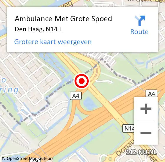 Locatie op kaart van de 112 melding: Ambulance Met Grote Spoed Naar Den Haag, N14 L op 3 augustus 2017 10:43