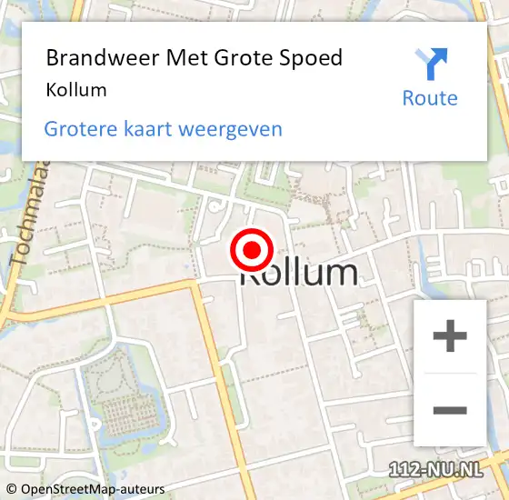 Locatie op kaart van de 112 melding: Brandweer Met Grote Spoed Naar Kollum, Mr Andreaestraat op 20 september 2013 17:14