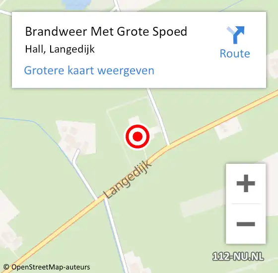 Locatie op kaart van de 112 melding: Brandweer Met Grote Spoed Naar Hall, Langedijk op 3 augustus 2017 12:01