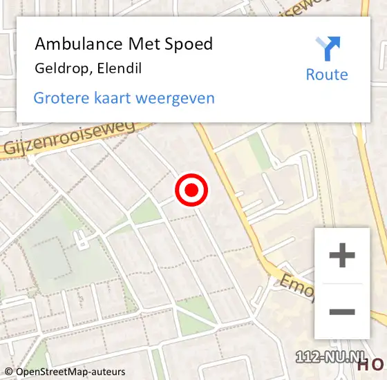 Locatie op kaart van de 112 melding: Ambulance Met Spoed Naar Geldrop, Elendil op 3 augustus 2017 12:47