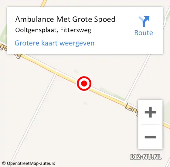 Locatie op kaart van de 112 melding: Ambulance Met Grote Spoed Naar Ooltgensplaat, Fittersweg op 3 augustus 2017 12:59