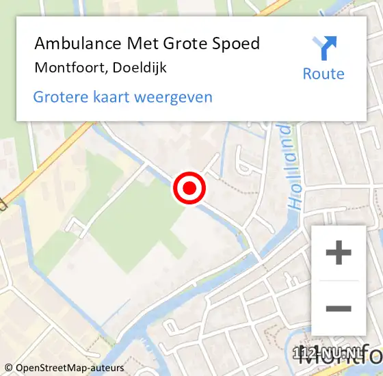 Locatie op kaart van de 112 melding: Ambulance Met Grote Spoed Naar Montfoort, Doeldijk op 3 augustus 2017 14:43