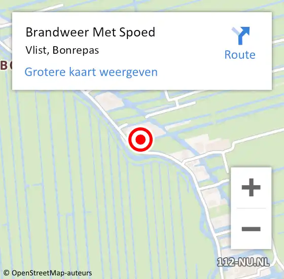 Locatie op kaart van de 112 melding: Brandweer Met Spoed Naar Vlist, Bonrepas op 3 augustus 2017 14:59