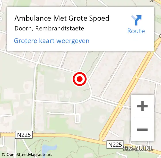 Locatie op kaart van de 112 melding: Ambulance Met Grote Spoed Naar Doorn, Rembrandtstaete op 28 januari 2014 20:04