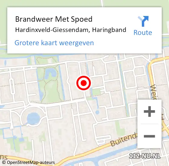 Locatie op kaart van de 112 melding: Brandweer Met Spoed Naar Hardinxveld-Giessendam, Haringband op 3 augustus 2017 15:48