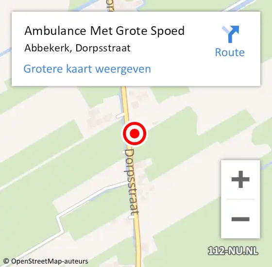 Locatie op kaart van de 112 melding: Ambulance Met Grote Spoed Naar Abbekerk, Dorpsstraat op 28 januari 2014 20:16