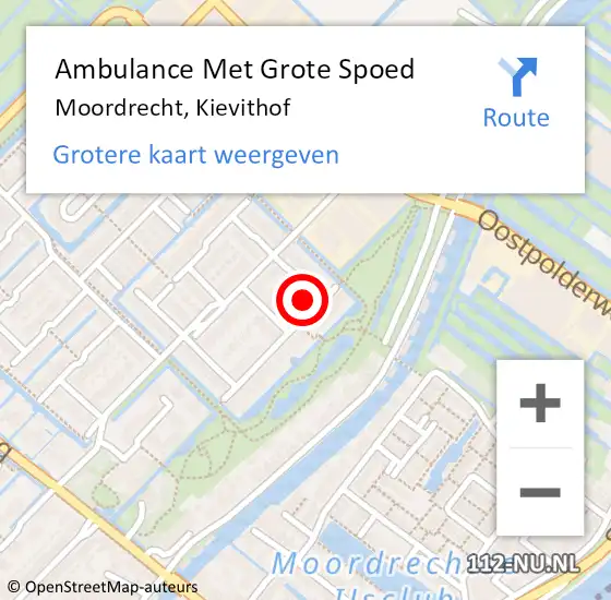 Locatie op kaart van de 112 melding: Ambulance Met Grote Spoed Naar Moordrecht, Kievithof op 28 januari 2014 20:18