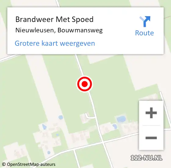 Locatie op kaart van de 112 melding: Brandweer Met Spoed Naar Nieuwleusen, Bouwmansweg op 3 augustus 2017 17:22
