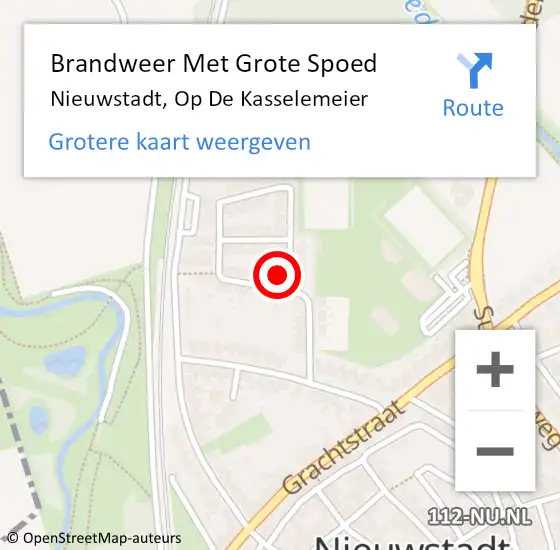 Locatie op kaart van de 112 melding: Brandweer Met Grote Spoed Naar Nieuwstadt, Op De Kasselemeier op 3 augustus 2017 17:38