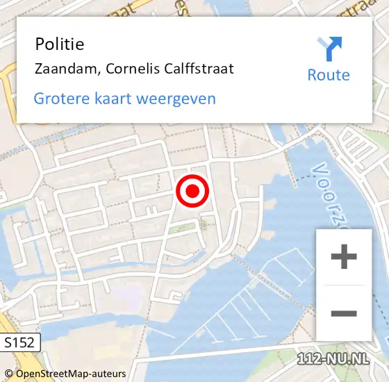 Locatie op kaart van de 112 melding: Politie Zaandam, Cornelis Calffstraat op 3 augustus 2017 19:13