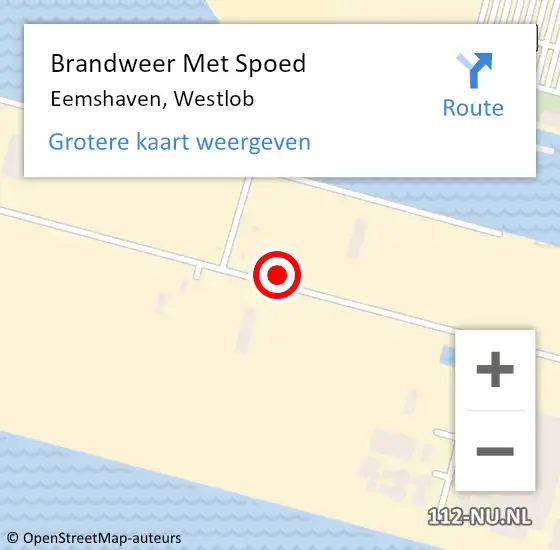 Locatie op kaart van de 112 melding: Brandweer Met Spoed Naar Eemshaven, Westlob op 3 augustus 2017 19:47