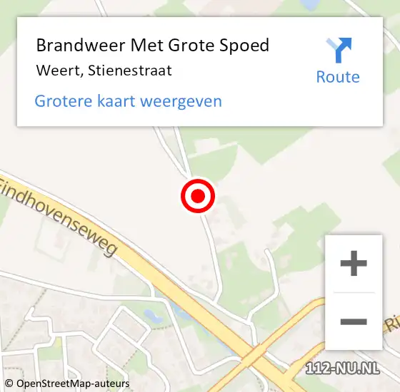 Locatie op kaart van de 112 melding: Brandweer Met Grote Spoed Naar Weert, Stienestraat op 3 augustus 2017 19:51