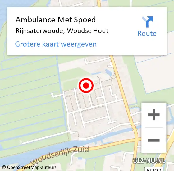 Locatie op kaart van de 112 melding: Ambulance Met Spoed Naar Rijnsaterwoude, Woudse Hout op 3 augustus 2017 20:21