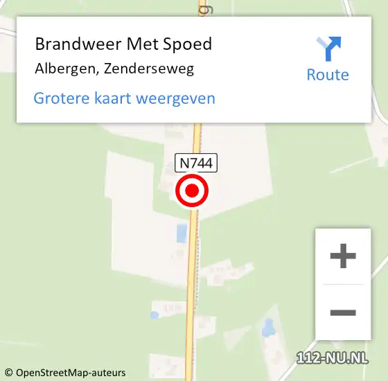 Locatie op kaart van de 112 melding: Brandweer Met Spoed Naar Albergen, Zenderseweg op 4 augustus 2017 05:12